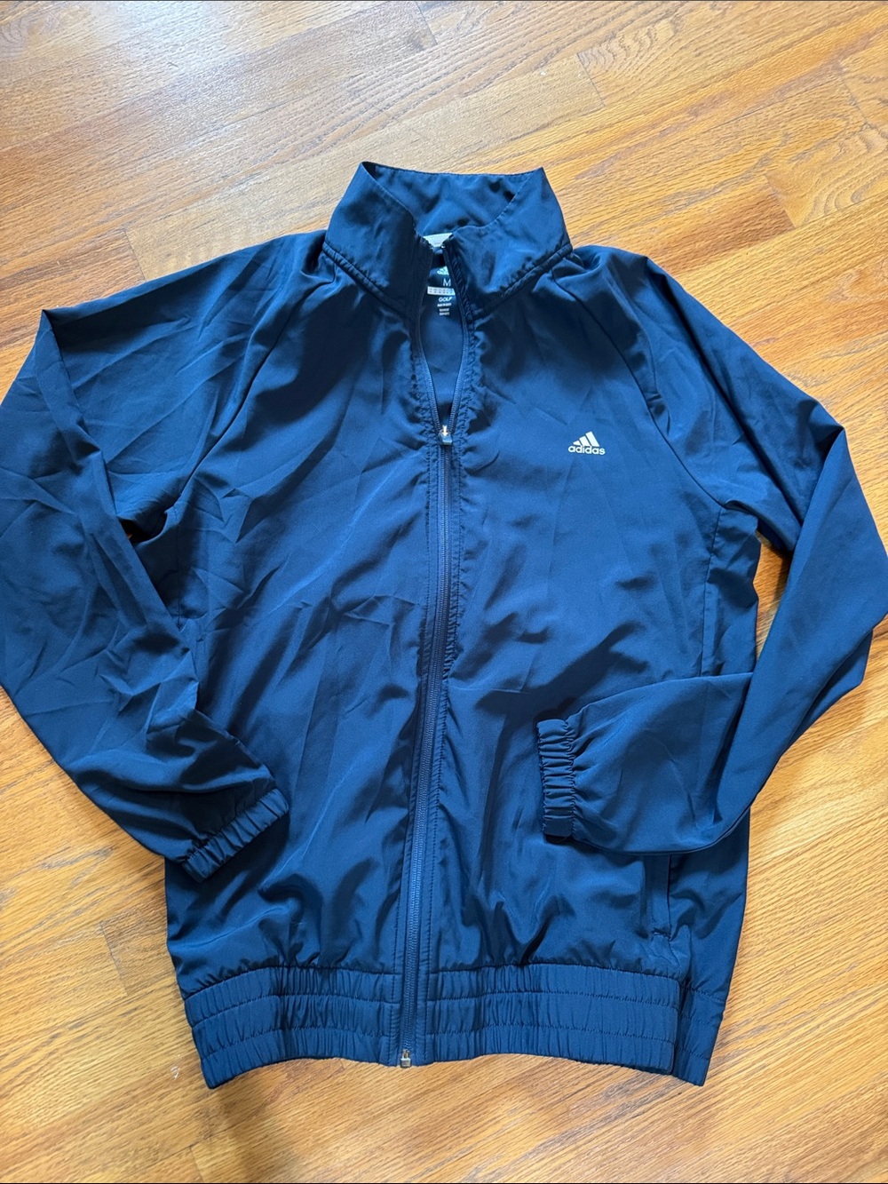 Adidas Women’s Dark Navy Full-Zip Windbreaker Jacket, size M NEW!
